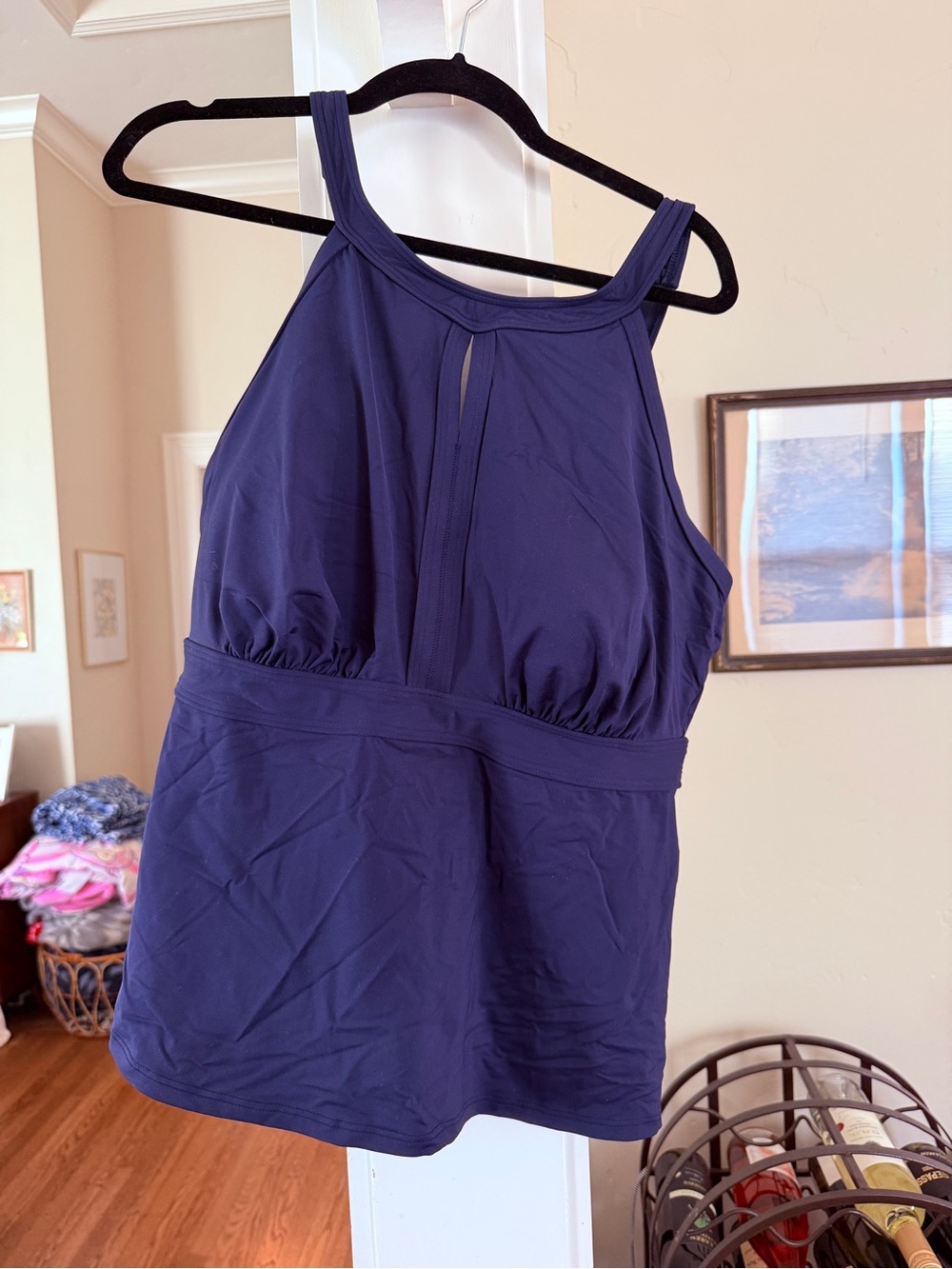 Lands' End Deep Navy Halter Swim Top